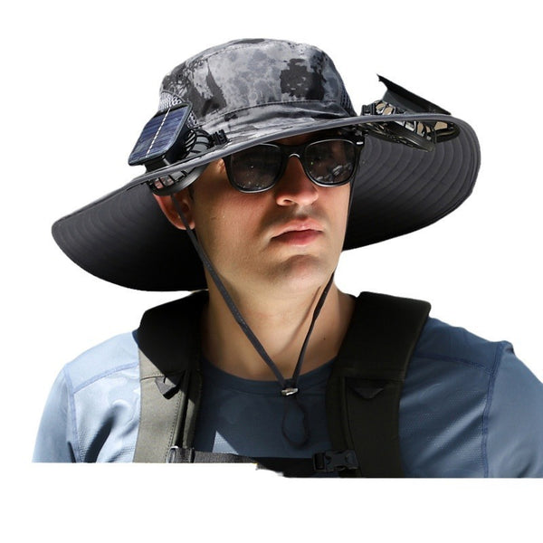 Solar-Powered Outdoor Sun Hat with Fan – Wide Brim, USB Rechargeable, Adjustable Hat - Trends Zone