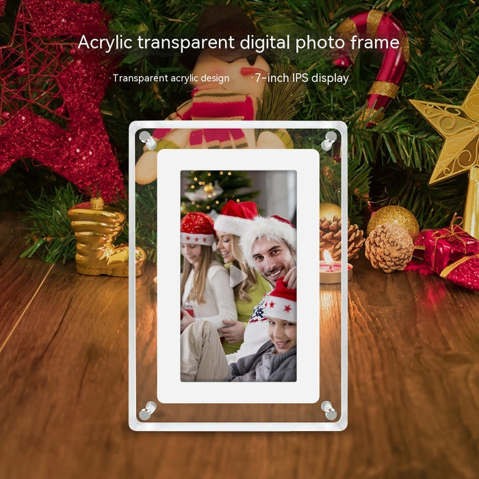 5-Inch Transparent Digital Photo & Video Frame – Sleek Multimedia Display - Trends Zone