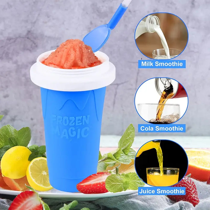 350ml Silicone Cup for Slushies and Ice Cream, Magic Straw - Trends Zone