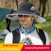 Solar-Powered Outdoor Sun Hat with Fan – Wide Brim, USB Rechargeable, Adjustable Hat - Trends Zone