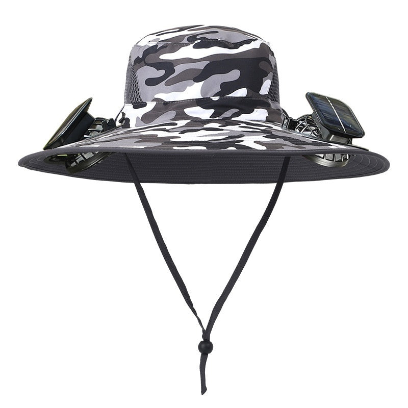 Solar-Powered Outdoor Sun Hat with Fan – Wide Brim, USB Rechargeable, Adjustable Hat - Trends Zone