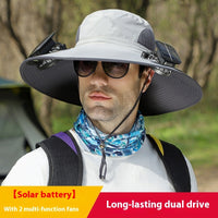 Solar-Powered Outdoor Sun Hat with Fan – Wide Brim, USB Rechargeable, Adjustable Hat - Trends Zone