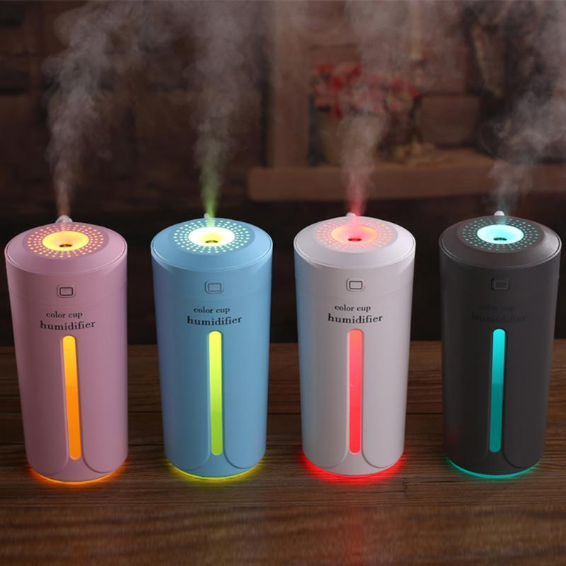 Mini Air Humidifier USB Ultrasonic Humidifier Car Aroma Diffuser Electric Essential Oil Diffuser Cup 7 Color LED Lights - Trends Zone