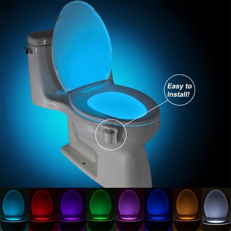 Motion Sensor Toilet Night Light | 8-Color LED, Battery Powered, Fits Any Toilet - Trends Zone