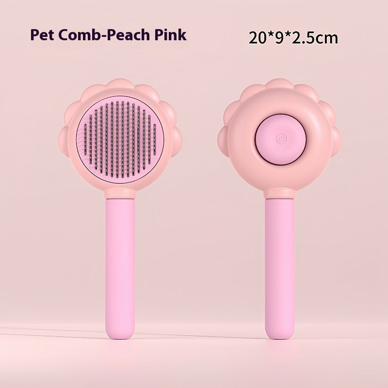 🐾 2-in-1 Self-Cleaning Pet Brush with Spray | Grooming & Hair Removal Comb 🐕🐈 - Trends Zone