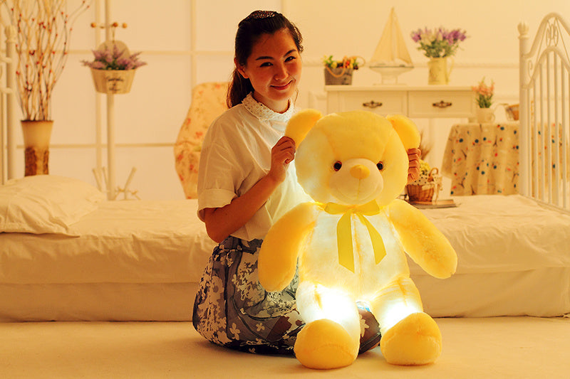 Creative Light Up LED Teddy Bear Stuffed Animals Plush Toy Colorful Glowing Christmas Gift For Kids Pillow - Trends Zone