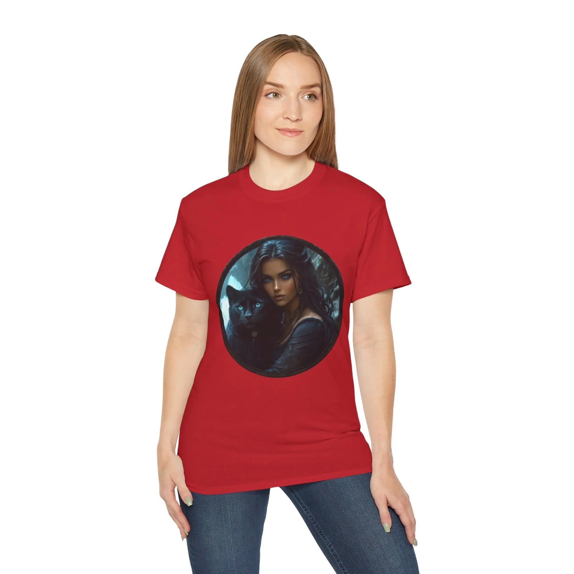 Black Panther and Woman Unisex Ultra Cotton Tee - Enchanting Design for Animal Lovers - Trends Zone