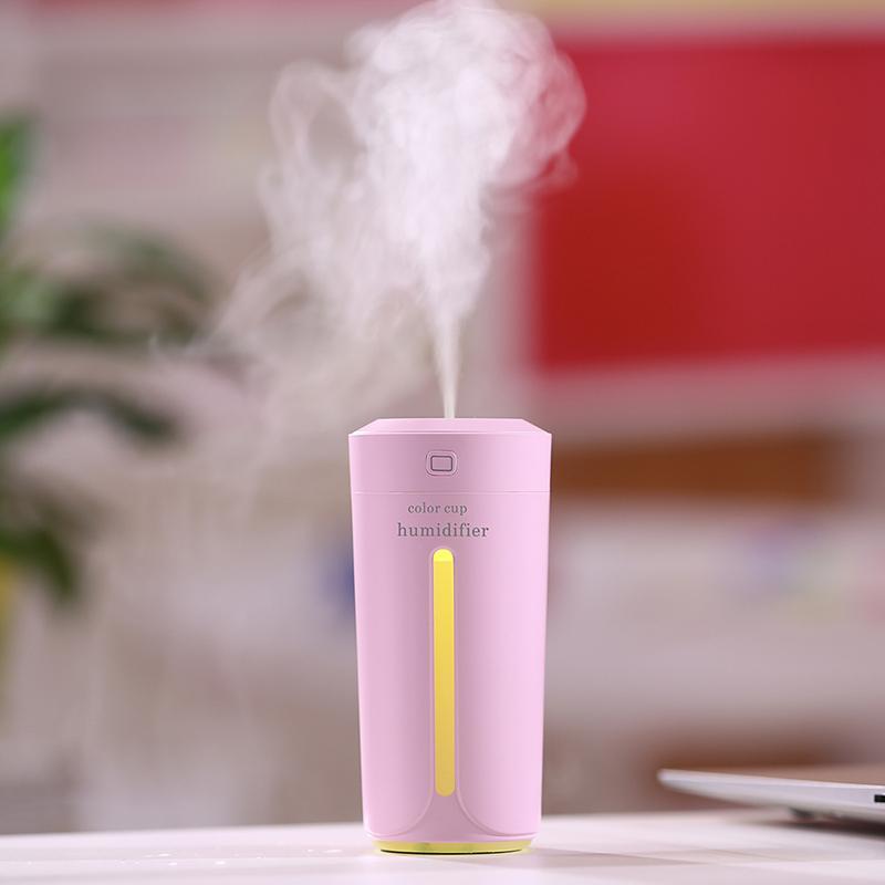 Mini Air Humidifier USB Ultrasonic Humidifier Car Aroma Diffuser Electric Essential Oil Diffuser Cup 7 Color LED Lights - Trends Zone