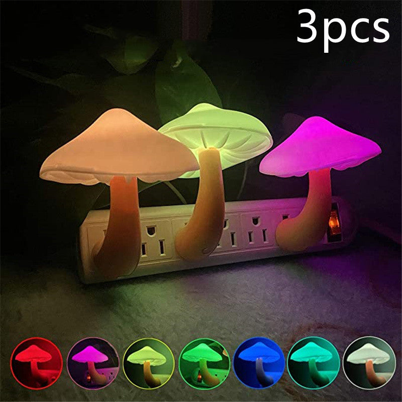 Cozy Mushroom LED Night Light – Auto Sensor Plug-In Lamp with Warm Glow for Bedrooms & More! - Trends Zone