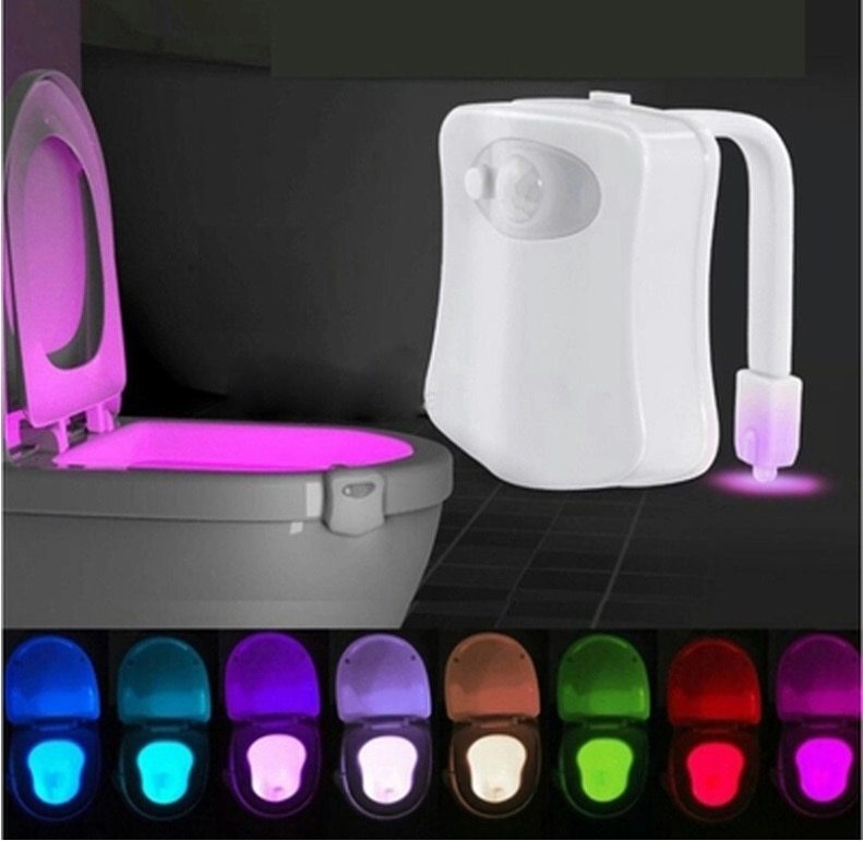 Motion Sensor Toilet Night Light | 8-Color LED, Battery Powered, Fits Any Toilet - Trends Zone