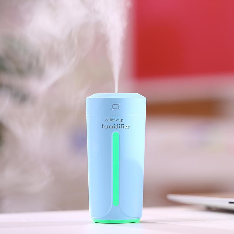 Mini Air Humidifier USB Ultrasonic Humidifier Car Aroma Diffuser Electric Essential Oil Diffuser Cup 7 Color LED Lights - Trends Zone