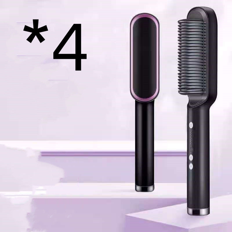 New 2 In 1 Hair Straightener Hot Comb Negative Ion Curling Tong Dual-purpose Electric Hair Brush - Trends Zone