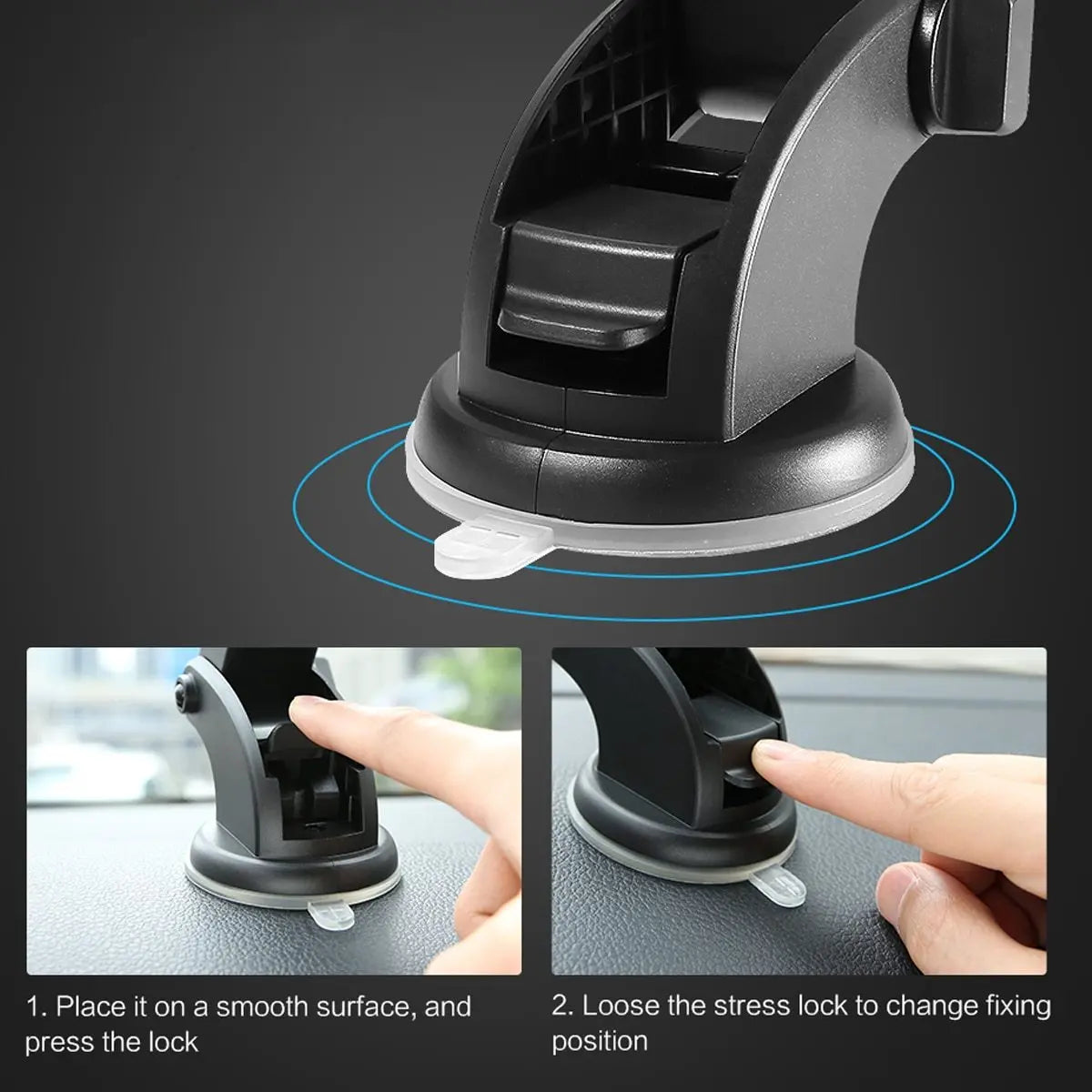 Car Phone Holder Long Rod Telescopic Car Dashboard Suction Cup Type - Trends Zone