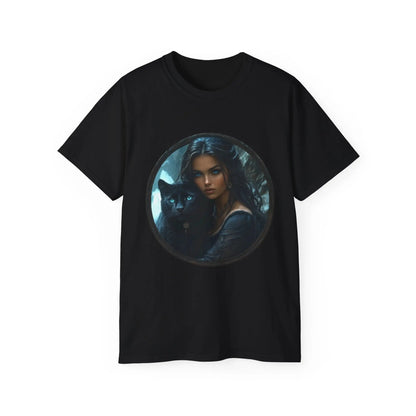 Black Panther and Woman Unisex Ultra Cotton Tee - Enchanting Design for Animal Lovers - Trends Zone