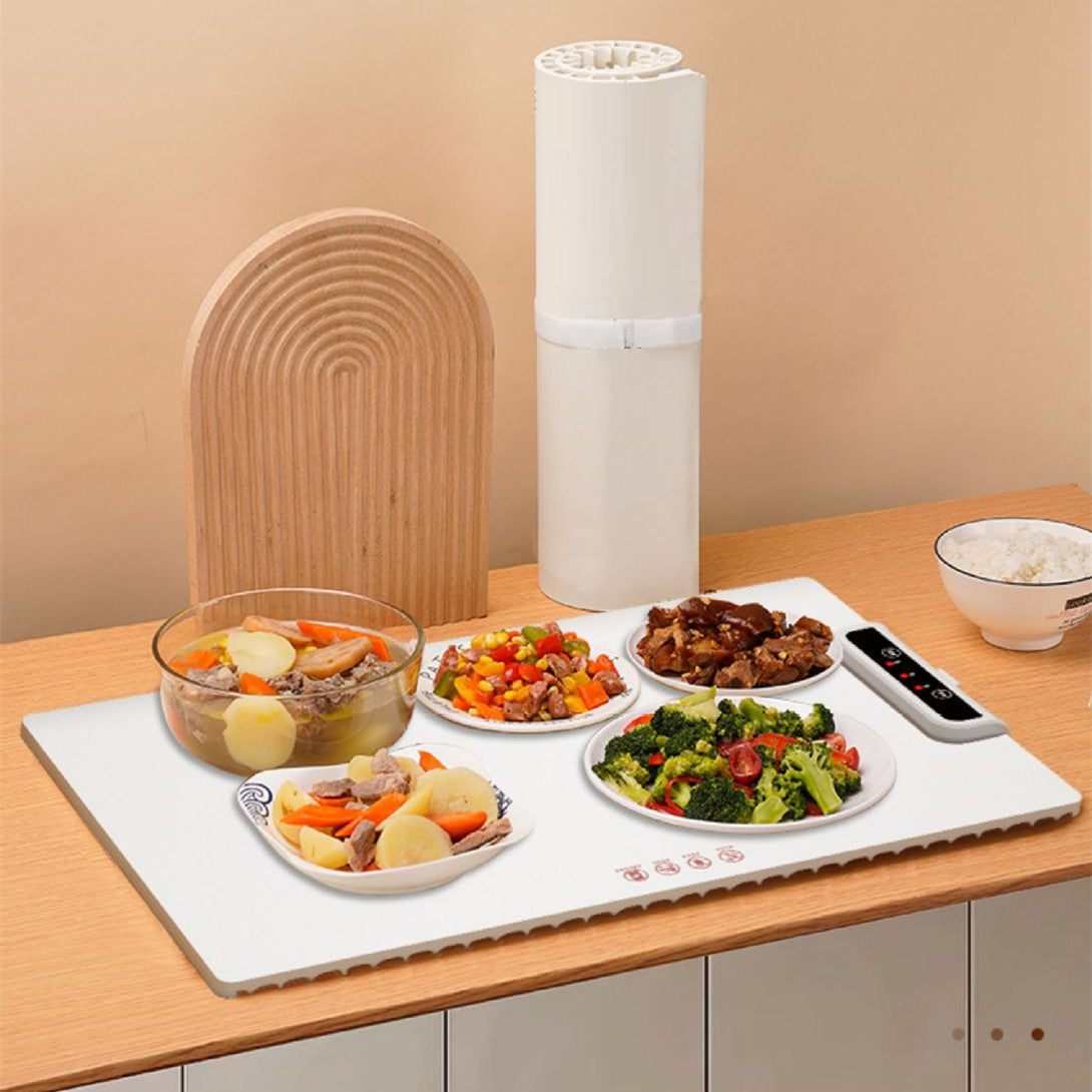 Square Dishes Warming Plate Non-slip Flexible Silicone Roll Foldable Storage - Trends Zone