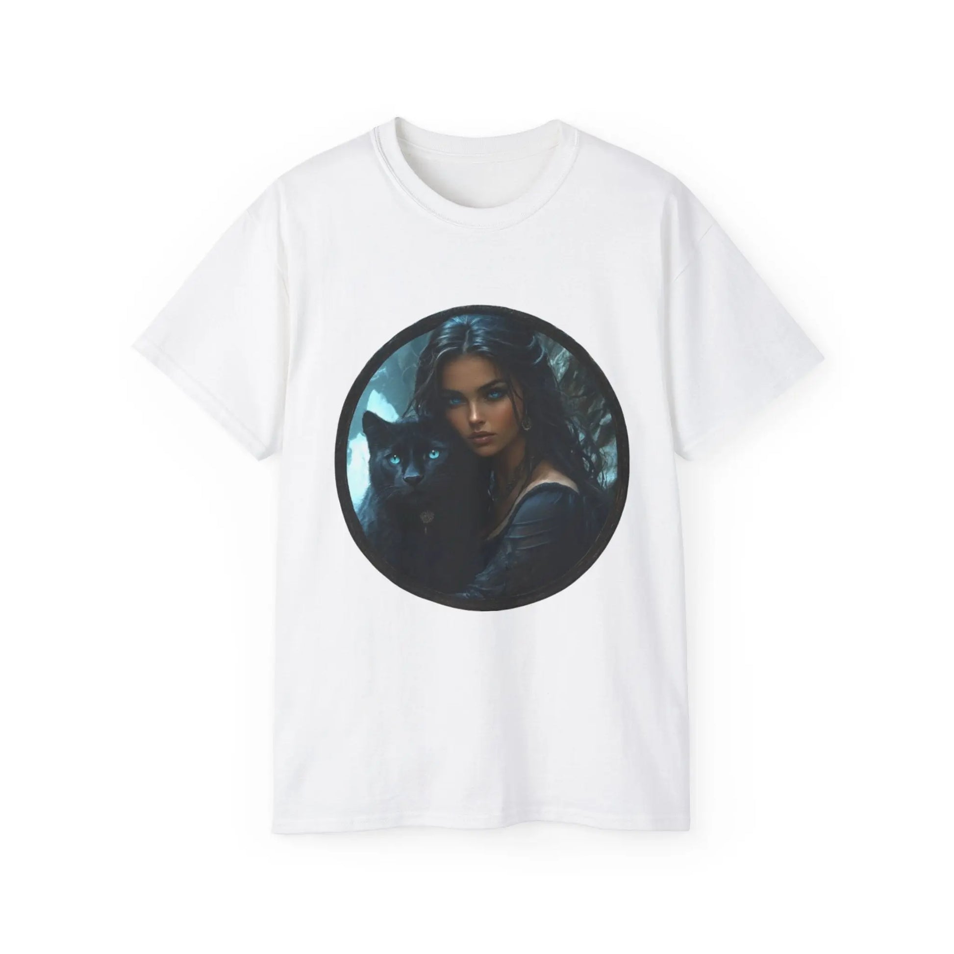 Black Panther and Woman Unisex Ultra Cotton Tee - Enchanting Design for Animal Lovers - Trends Zone