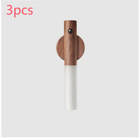 Auto LED USB Magnetic Wood Wireless Night Light Corridors Porch Lights PIR Motion Sensor Wall Light Cabinet Lamp - Trends Zone