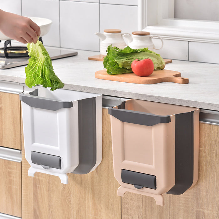 Wall-mounted Foldable Trash Can Household Classification Sundries Container Living Room And Kitchen Toilet - Trends Zone