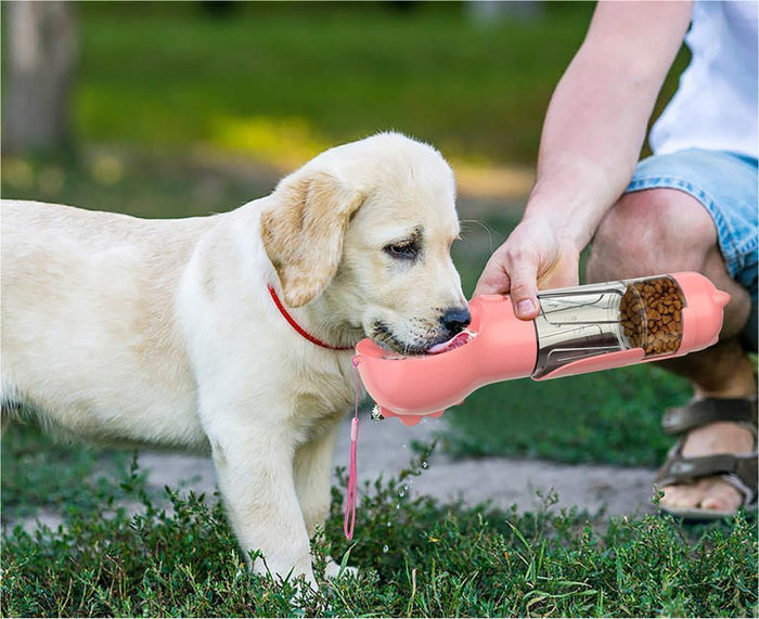 Pet Water Bottle Feeder Bowl Garbage Bag Storage Portable Pet Outdoor Travel 3 In 1 Dog Water Bottle - Trends Zone