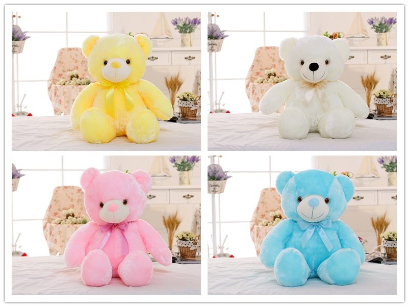 Creative Light Up LED Teddy Bear Stuffed Animals Plush Toy Colorful Glowing Christmas Gift For Kids Pillow - Trends Zone