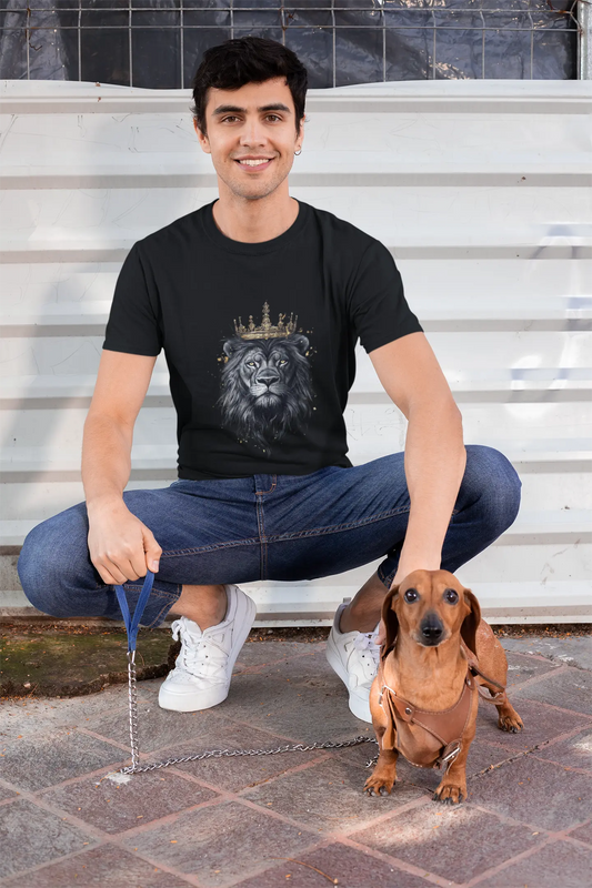 Majestic Lion King Unisex Cotton Crew Tee | Bold Graphic Tee for Animal Lovers - Trends Zone