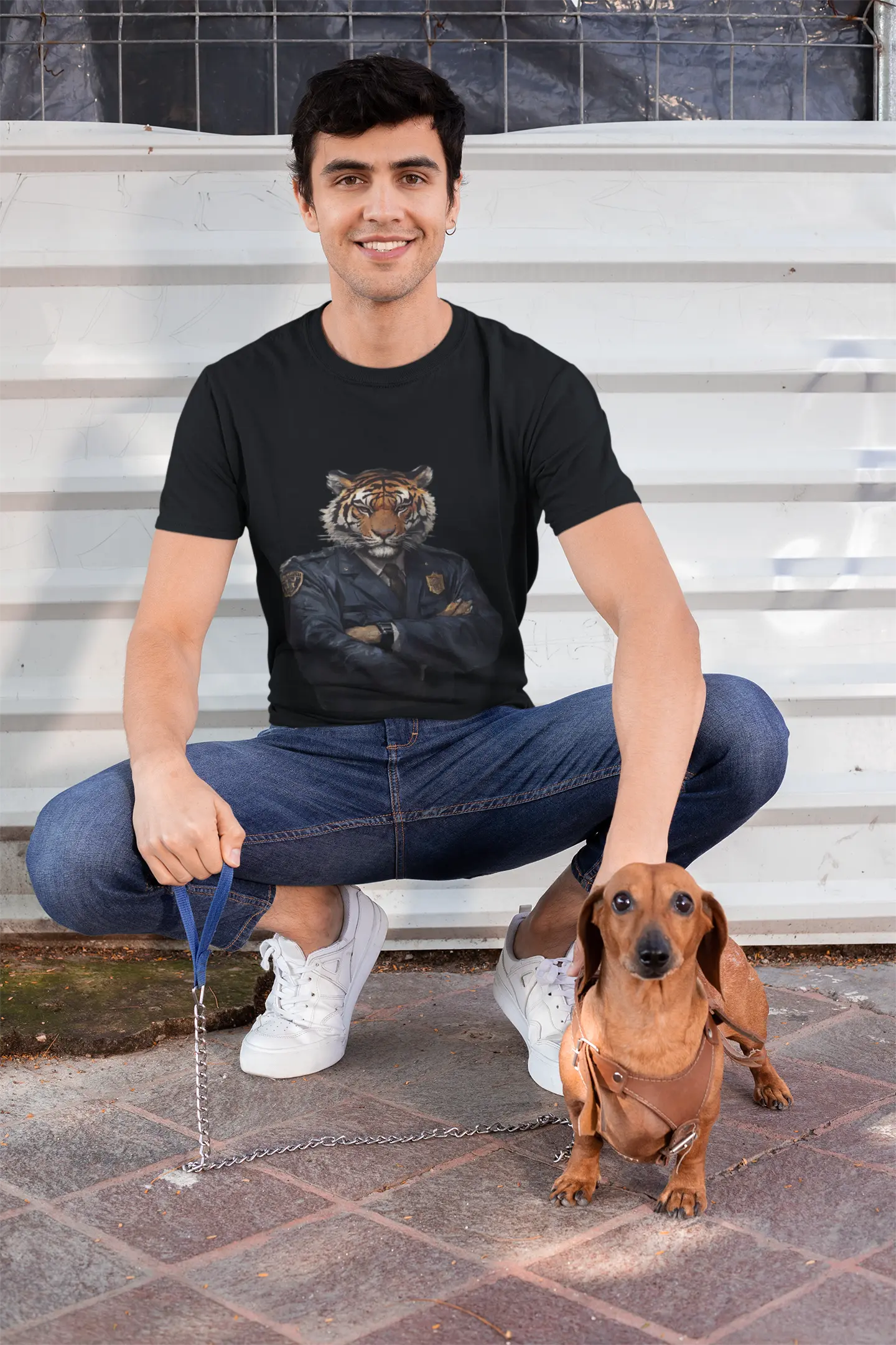 Tiger Police Crew Tee - Unisex Cotton T-Shirt - Trends Zone