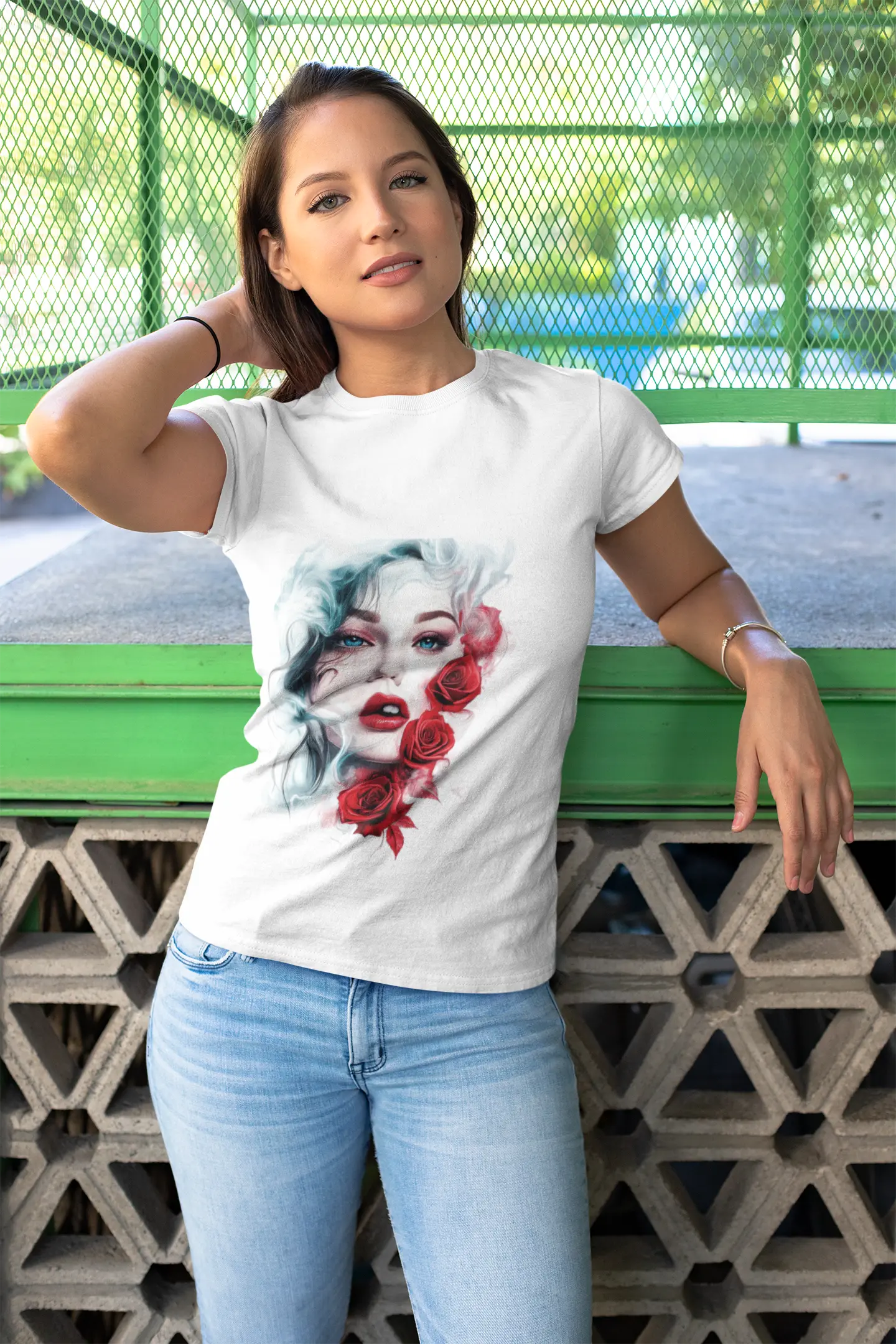Floral Beauty Ultra Cotton Tee - Artistic Rose Design T-Shirt - Trends Zone