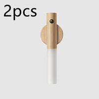 Auto LED USB Magnetic Wood Wireless Night Light Corridors Porch Lights PIR Motion Sensor Wall Light Cabinet Lamp - Trends Zone