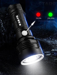 Super Bright Rechargeable LED Flashlight | Long-Range Outdoor Flashlight 500m | Heavy-Duty & Waterproof - Trends Zone