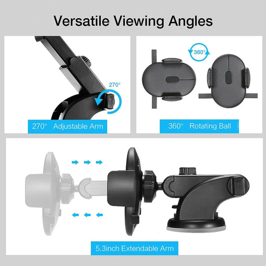 Car Phone Holder Long Rod Telescopic Car Dashboard Suction Cup Type - Trends Zone