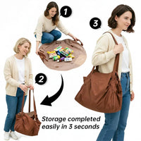 Foldable Travel Duffel Bag + Picnic Blanket - Large Capacity Waterproof Tote for Weekend, Gym & Beach Trips