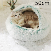 2 In 1 Dog And Cat Bed Pet Winter Bed Round Plush Warm Bed House Soft Long Plush Pets Bed Pet Products - Trends Zone