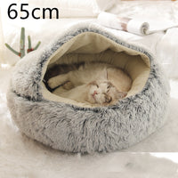 2 In 1 Dog And Cat Bed Pet Winter Bed Round Plush Warm Bed House Soft Long Plush Pets Bed Pet Products - Trends Zone