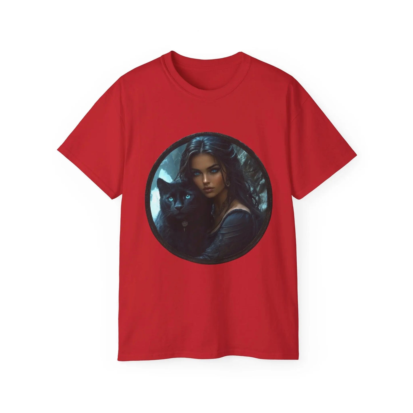 Black Panther and Woman Unisex Ultra Cotton Tee - Enchanting Design for Animal Lovers - Trends Zone