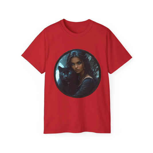 Black Panther and Woman Unisex Ultra Cotton Tee - Enchanting Design for Animal Lovers - Trends Zone