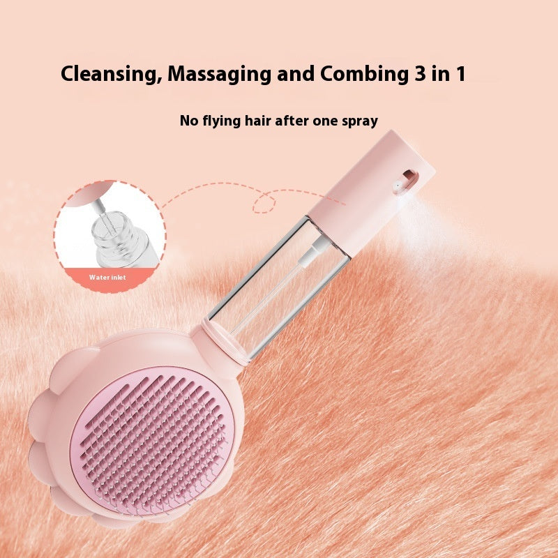 🐾 2-in-1 Self-Cleaning Pet Brush with Spray | Grooming & Hair Removal Comb 🐕🐈 - Trends Zone