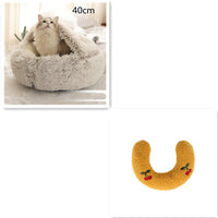 2 In 1 Dog And Cat Bed Pet Winter Bed Round Plush Warm Bed House Soft Long Plush Pets Bed Pet Products - Trends Zone