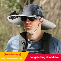 Solar-Powered Outdoor Sun Hat with Fan – Wide Brim, USB Rechargeable, Adjustable Hat - Trends Zone