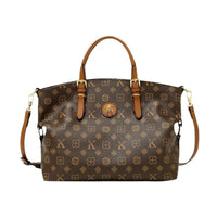 Large capacity shoulder bag, genuine leather, suitable for commuting, hand-held, crossbody, or tote bag.