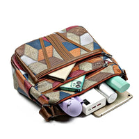 Splicing color blocking large capacity shoulder bag