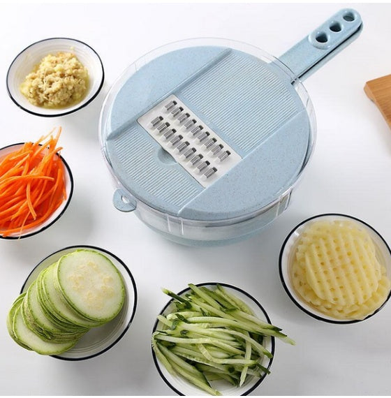 8 In 1 Mandoline Slicer Vegetable Slicer Potato Peeler Carrot Onion Grater With Strainer Vegetable Cutter Kitchen Accessories - Trends Zone