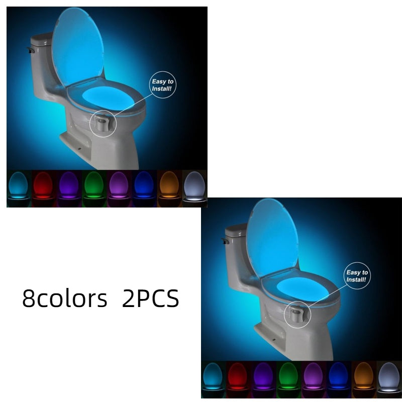 Motion Sensor Toilet Night Light | 8-Color LED, Battery Powered, Fits Any Toilet - Trends Zone