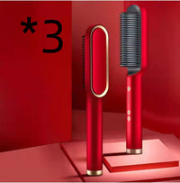 New 2 In 1 Hair Straightener Hot Comb Negative Ion Curling Tong Dual-purpose Electric Hair Brush - Trends Zone