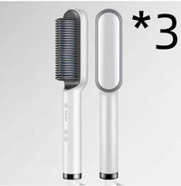 New 2 In 1 Hair Straightener Hot Comb Negative Ion Curling Tong Dual-purpose Electric Hair Brush - Trends Zone