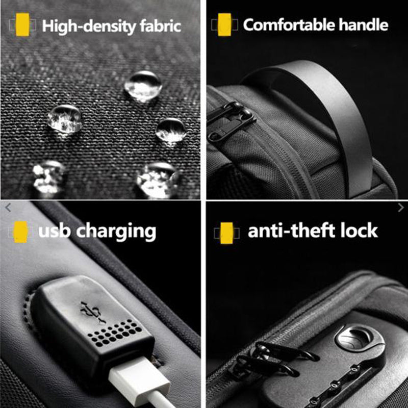 Waterproof Anti-Theft USB Crossbody Bag | Travel & Daily Use - Trends Zone