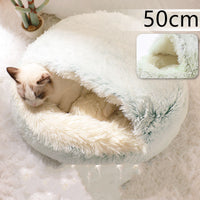 2 In 1 Dog And Cat Bed Pet Winter Bed Round Plush Warm Bed House Soft Long Plush Pets Bed Pet Products - Trends Zone