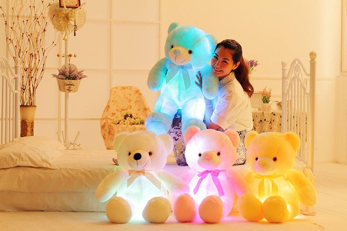 Creative Light Up LED Teddy Bear Stuffed Animals Plush Toy Colorful Glowing Christmas Gift For Kids Pillow - Trends Zone