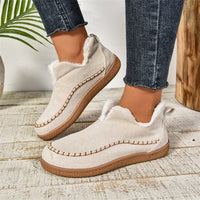 Fashion V-Cut Plush Ankle Boots – Cozy Winter Style for Women! - Trends Zone