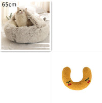 2 In 1 Dog And Cat Bed Pet Winter Bed Round Plush Warm Bed House Soft Long Plush Pets Bed Pet Products - Trends Zone