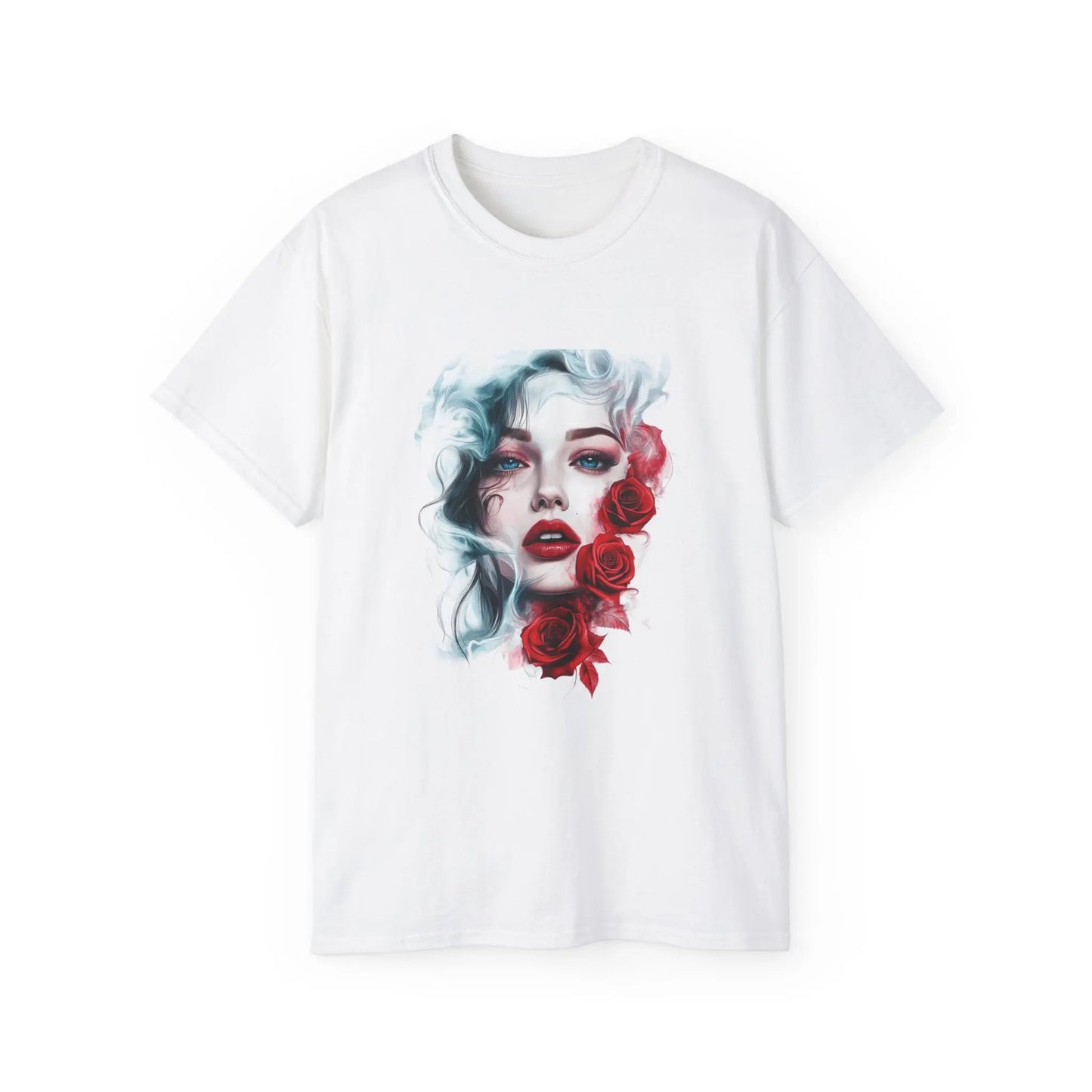 Floral Beauty Ultra Cotton Tee - Artistic Rose Design T-Shirt - Trends Zone
